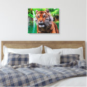 Tiger und Wasserfall Leinwanddruck (Insitu (Schlafzimmer))
