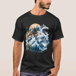 Tiger- und Wolfskunst – Wildtier Natur Land T-Shirt