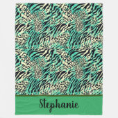 Tiger und Zebra bedrucken grün und braun Fleecedecke (Vorderseite)