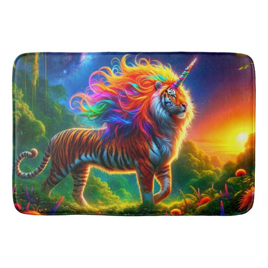 Tiger Unicorn Badematte (Vorderseite)