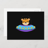 Tiger Universe UFO im Weltraum Postkarte (Vorne/Hinten)