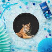 Tiger unter dem Sterne Pappteller (Party)