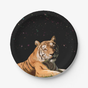 Tiger unter dem Sterne Pappteller