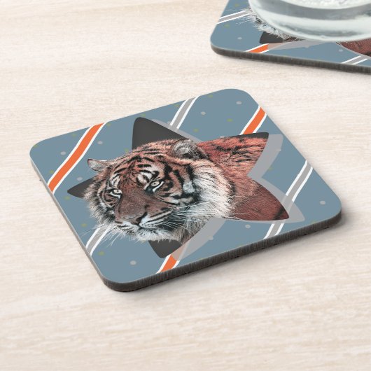 Tiger-Untersetzer für ihn modern Getränkeuntersetzer (Linke Seite)