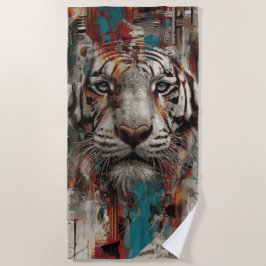 Tiger-Urban-Street-Art-Porträt Strandtuch