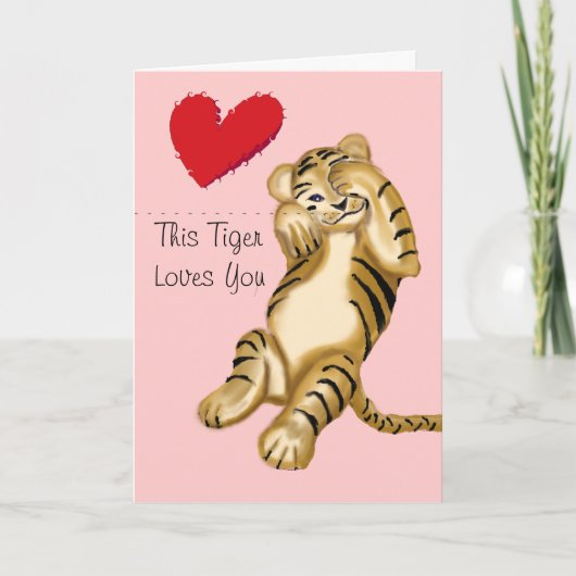 Tiger valentine feiertagskarte (Vorderseite)