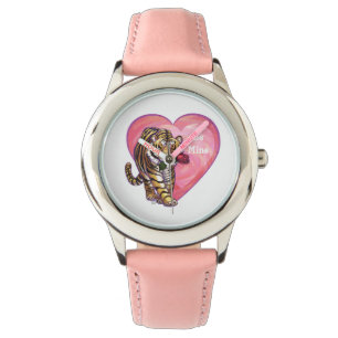 Tiger-Valentinstag Armbanduhr