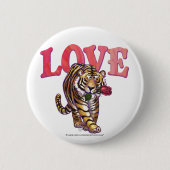 Tiger-Valentinstag Button (Vorderseite)