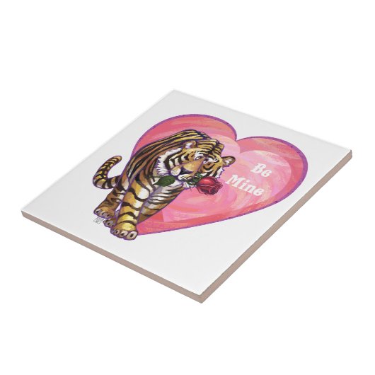 Tiger-Valentinstag Fliese (Seite)