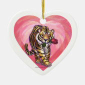 Tiger-Valentinstag Keramik Ornament (Vorne)