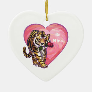 Tiger-Valentinstag Keramikornament