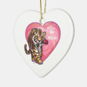 Tiger-Valentinstag Keramikornament (Links)