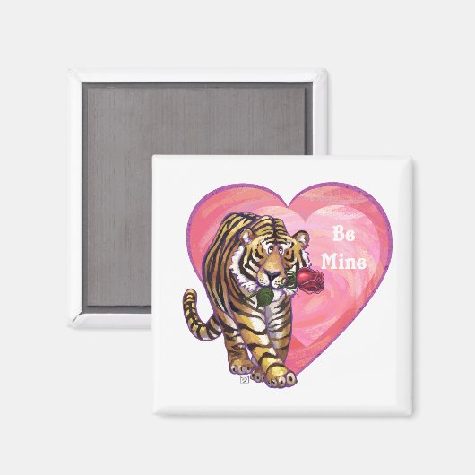 Tiger-Valentinstag Magnet (Vorderseite/Rückseite)