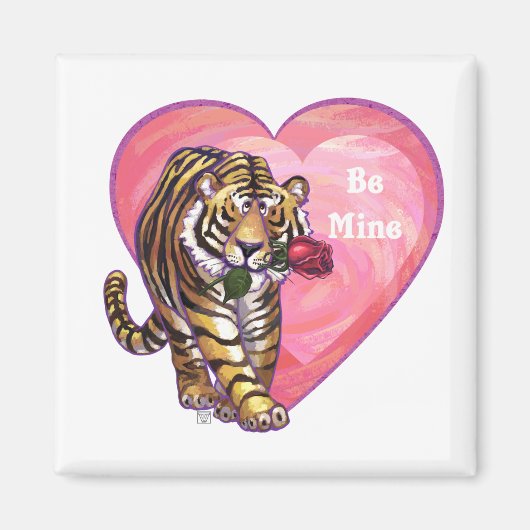 Tiger-Valentinstag Magnet (Vorne)