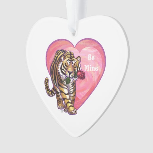 Tiger-Valentinstag Ornament (Vorderseite)