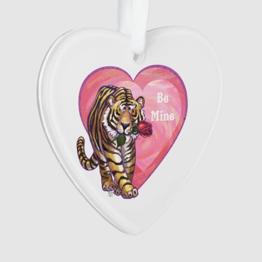 Tiger-Valentinstag Ornament (Vorderseite)