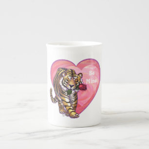 Tiger-Valentinstag Porzellantasse