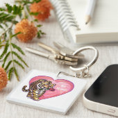 Tiger-Valentinstag Schlüsselanhänger (Vorderseite rechts)