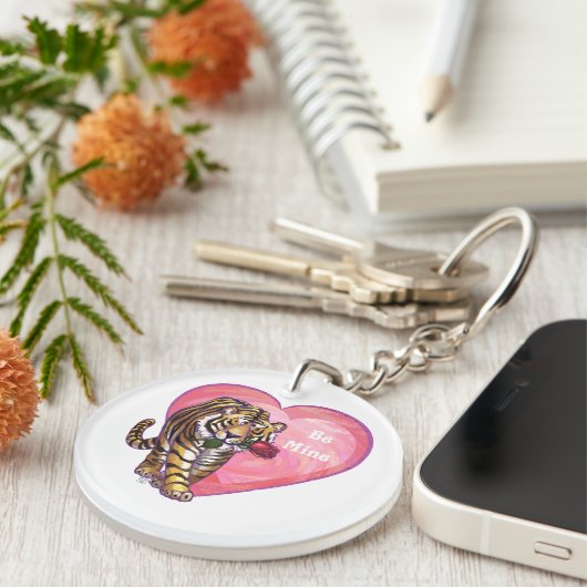 Tiger-Valentinstag Schlüsselanhänger (Vorderseite rechts)