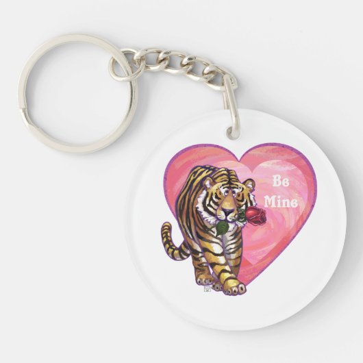 Tiger-Valentinstag Schlüsselanhänger (Vorderseite)