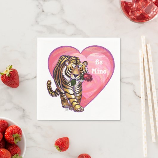 Tiger-Valentinstag Serviette (Beispiel)