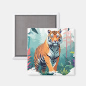 Tiger Vector Art Tierwelt Magnet (Vorderseite/Rückseite)