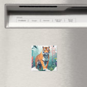 Tiger Vector Art Tierwelt Magnet (In Situ (Geschirrspüler))