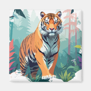 Tiger Vector Art Tierwelt Magnet