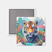 Tiger Vector Art Tierwelt Magnet (Vorderseite/Rückseite)