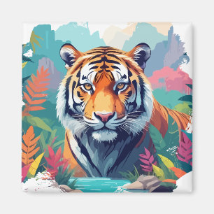 Tiger Vector Art Tierwelt Magnet