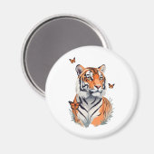 Tiger Vector Malerei Adorable Fun Animal Playing Magnet (Vorderseite/Rückseite)