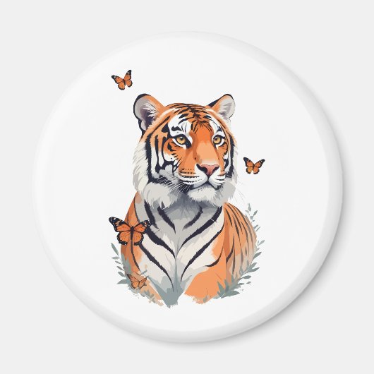 Tiger Vector Malerei Adorable Fun Animal Playing Magnet (Vorne)