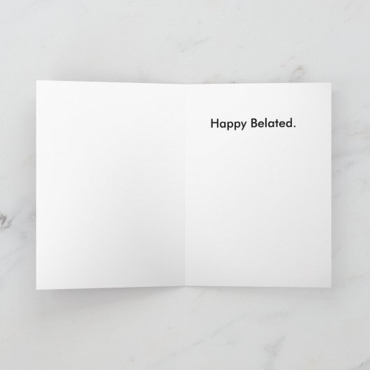 Tiger verspäteter Geburtstag Karte (Innenseite)