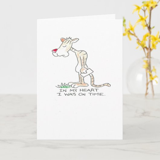 Tiger verspäteter Geburtstag Karte (Gelbe Blume)