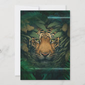 Tiger versteckt sich im Laub Einladung (Rückseite)