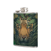 Tiger versteckt sich im Laub Flachmann (Links)