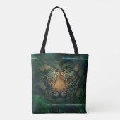 Tiger versteckt sich im Laub Tasche (Rückseite)
