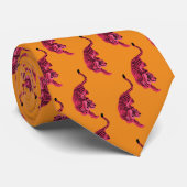 Tiger - Vibrant Pink Krawatte (Gerollt)