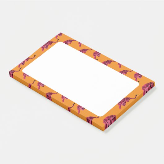 Tiger - Vibrant Pink Post-it Klebezettel (angewinkelt)