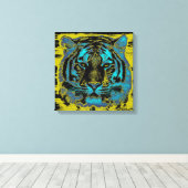 Tiger Vintag Leinwanddruck (Insitu (Holzboden))