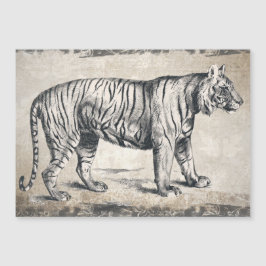 Tiger Vintag Wildlife Grunge Decorative Magnetkarte