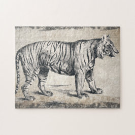 Tiger Vintag Wildlife Grunge Decorative Puzzle