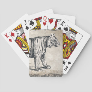 Tiger Vintag Wildlife Grunge Decorative Spielkarten