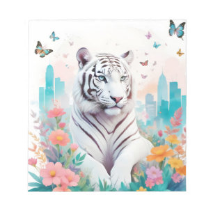 Tiger Vintager Tierwald Dschungel Stadt Notizblock