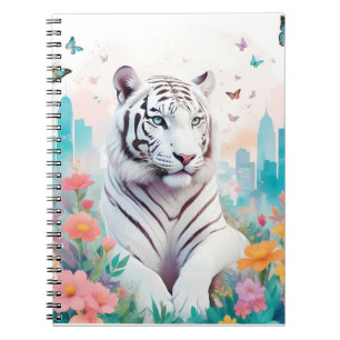 Tiger Vintager Tierwald Dschungel Stadt Notizblock