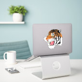 Tiger Vinyl Sticker (Laptop auf Schreibtisch)