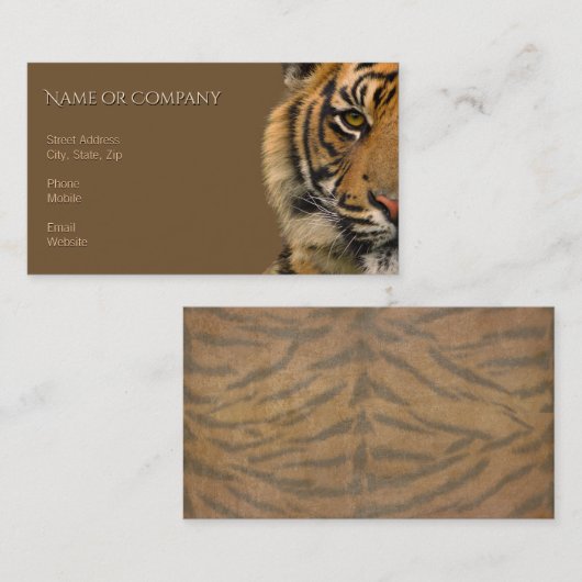 Tiger Visitenkarte (Vorne/Hinten)
