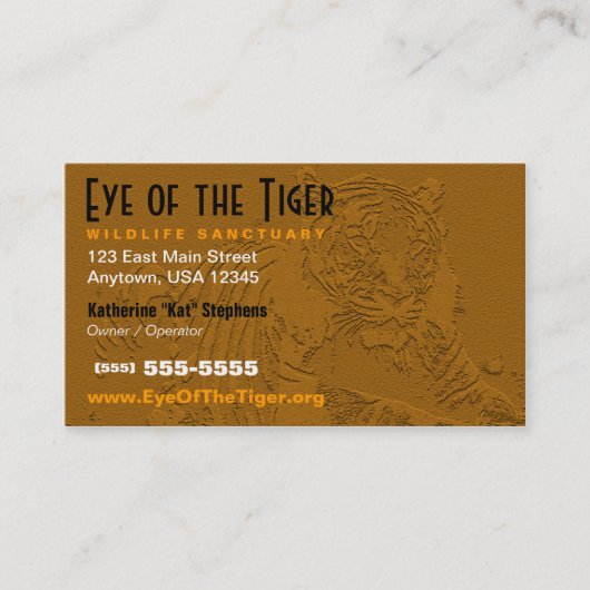 Tiger Visitenkarte (Vorderseite)