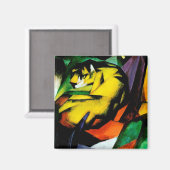 Tiger von Franz Marc Magnet (Vorderseite/Rückseite)