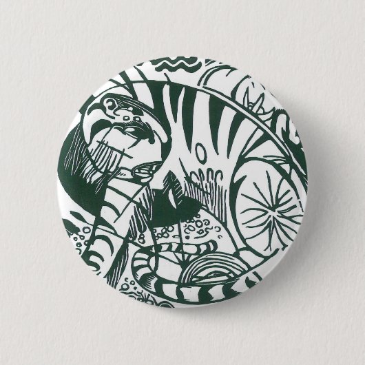 Tiger von Franz Marc, Vintage Ausdruckskunst Button (Vorderseite)